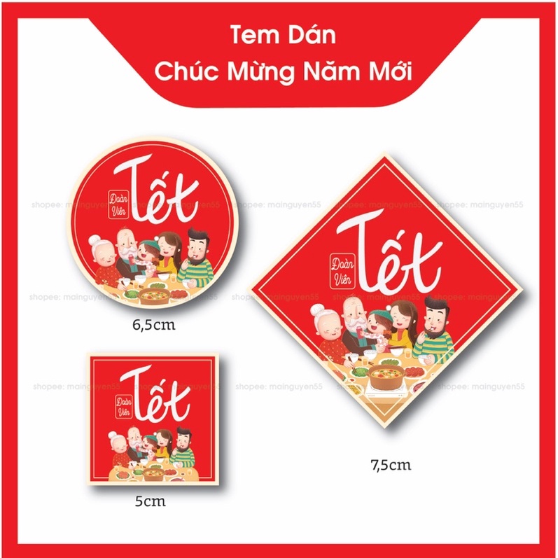 Tem Dán Tết , Tem Chúc Mừng Năm Mới , Decal tết