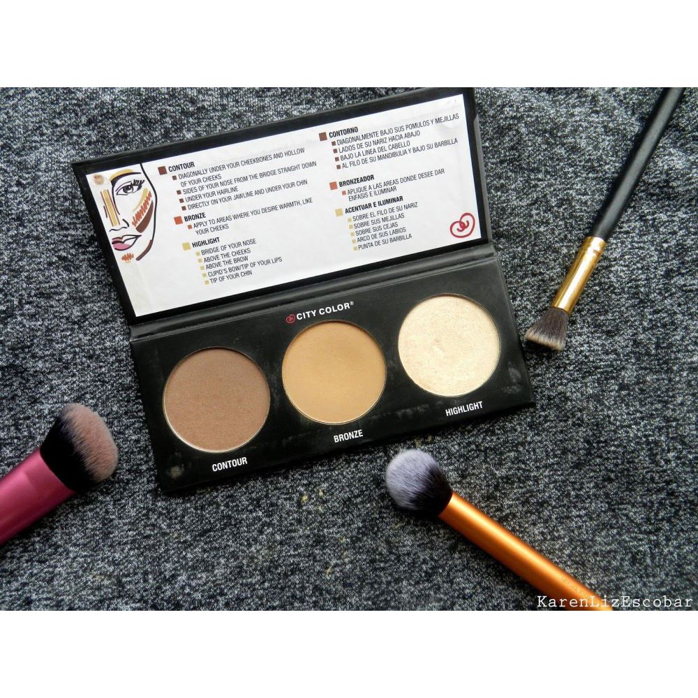 PHẤN TẠO KHỐI CITY COLOR 3 Ô CONTOUR EFFECTS PALETTE