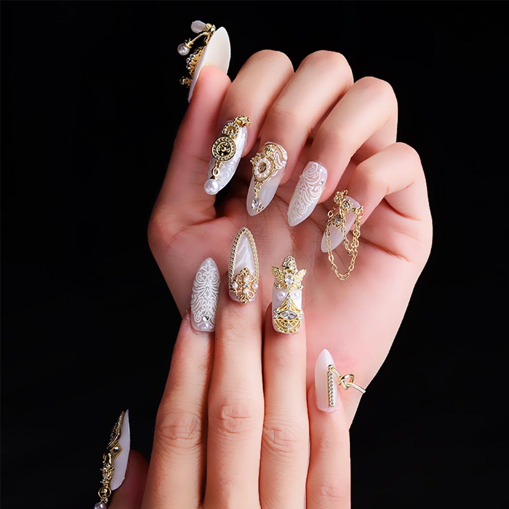 CHARMS (Hàng Mới Về) Phụ Kiện Trang Trí Móng Tay 3D Lấp Lánh Cabeza Diy