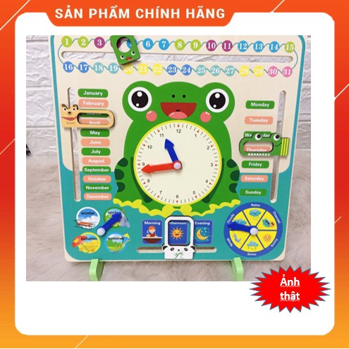 [SALE XẢ HÀNG] Đồng Hồ Ếch Bằng Gỗ Mẫu Mới Tamankids Giúp Bé Học Tiếng Anh Cực Kì Đơn Giản Và Dễ Nhớ, Bé Trên 2 Tuổi