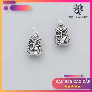 Charm bạc hình mặt cú mèo treo