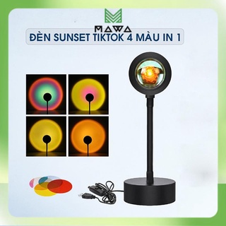 Đèn hoàng hôn Sunset đổi màu tích hợp 4 màu trong 1 chiếu cầu vồng trang trí, chụp hình, quay TikTok