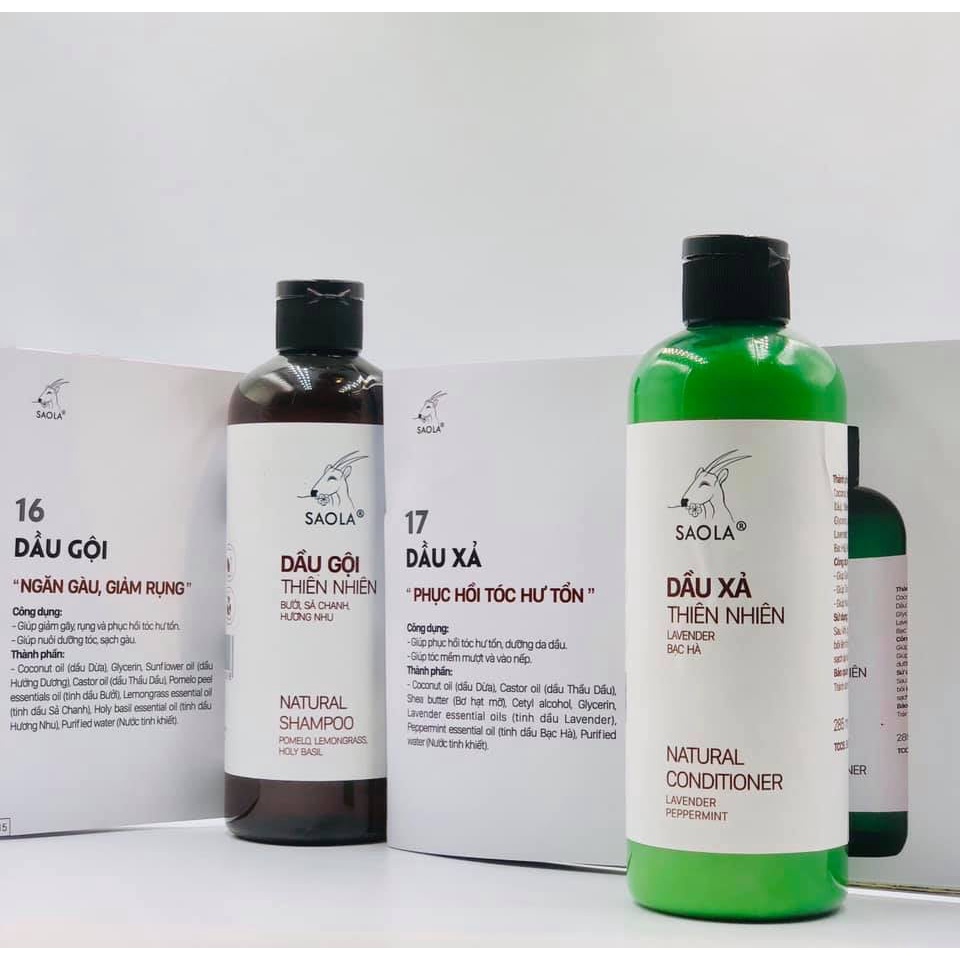 Dầu gội đầu tinh dầu SAOLA, Ngăn gàu, giảm ngứa, giảm rụng tóc, kích thích mọc tóc, giữ tóc chắc khỏe tự nhiên