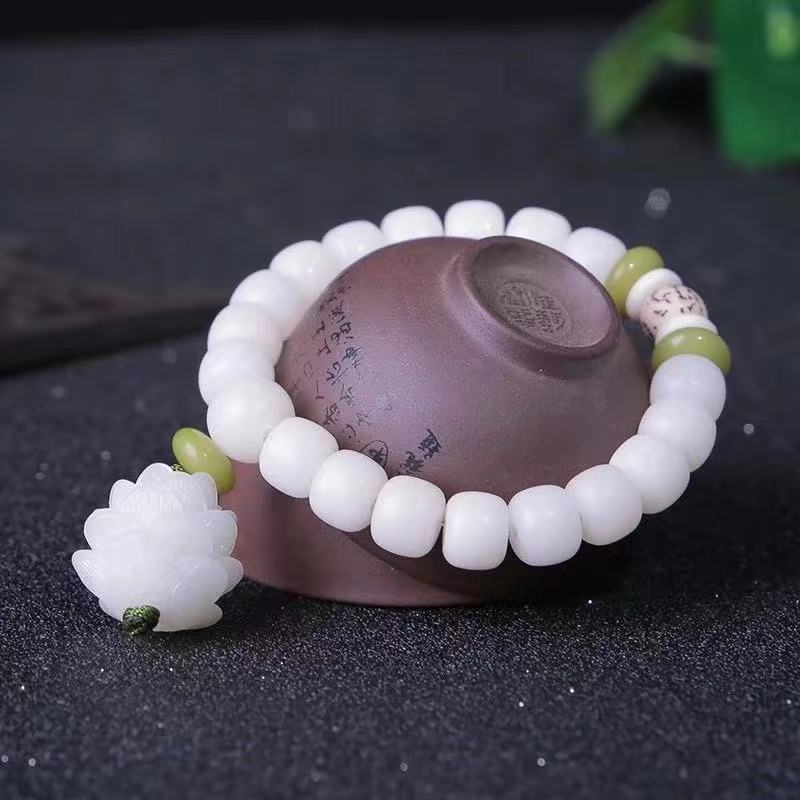 Vòng tay hạt ngọc bích màu trắng 10mm tùy chọn kiểu dáng