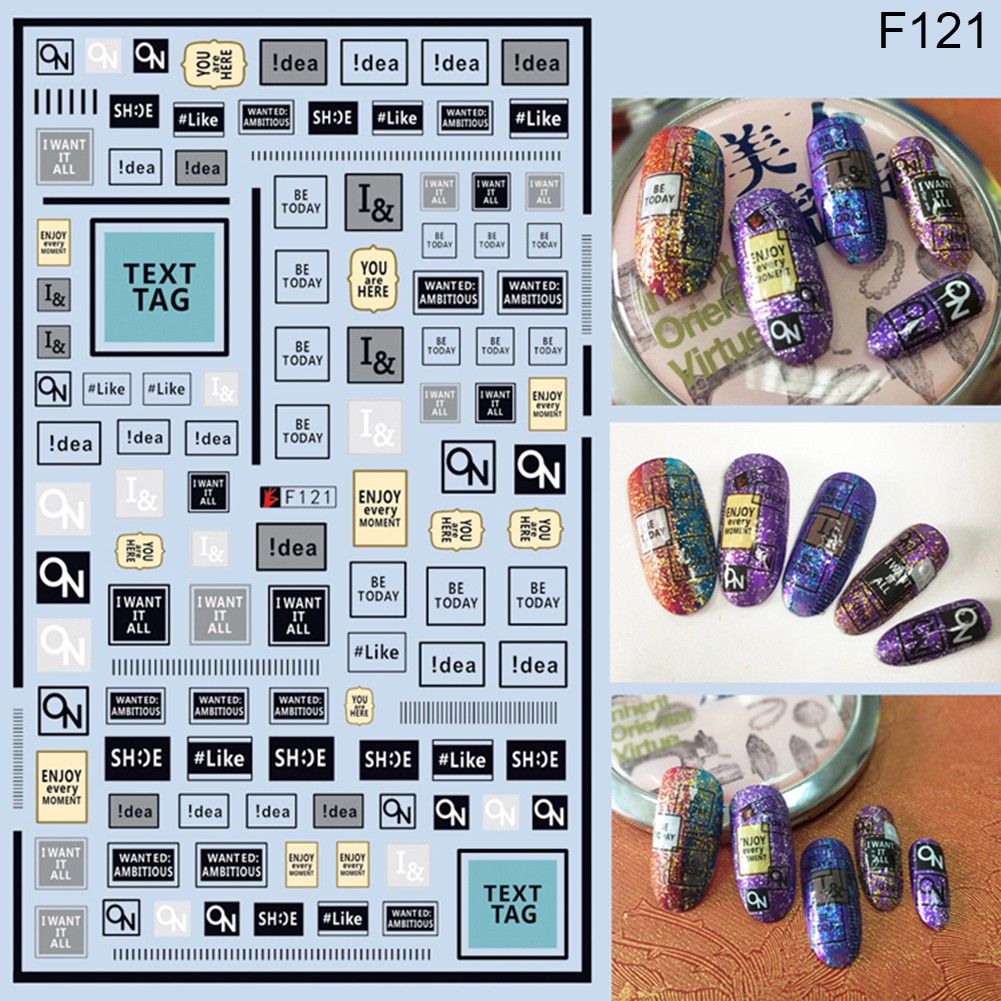 Sticker dán móng họa tiết hình chú gấu trúc đáng yêu