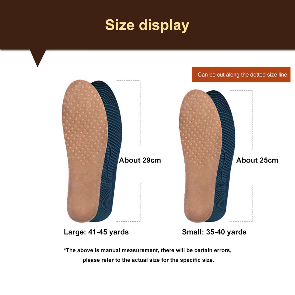 Miếng Lót Giày Thể Thao Bằng Da Thật Thấm Hút Mồ Hôi Thoáng Khí Cho Nam Và Nữ 35-46