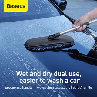 Chổi lau rửa, vệ sinh chuyên dụng cho xe ô tô Baseus Handy Soft Flat Mop (Microfiber, Washing Brush Tools, Car...)