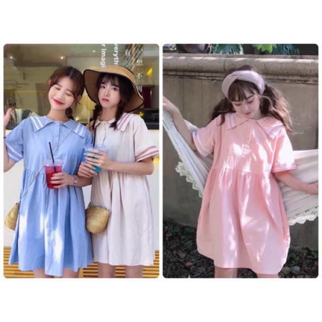 Đầm thủy thủ cài nút
