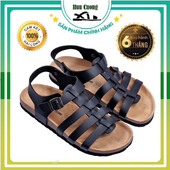 💥💥Sandal chiến binh đen, da pu ĐẾ TRẤU