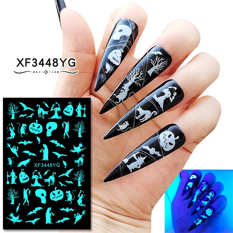 Sa Miếng Dán Móng Dạ Quang Phát Sáng Trong Đêm Halloween
