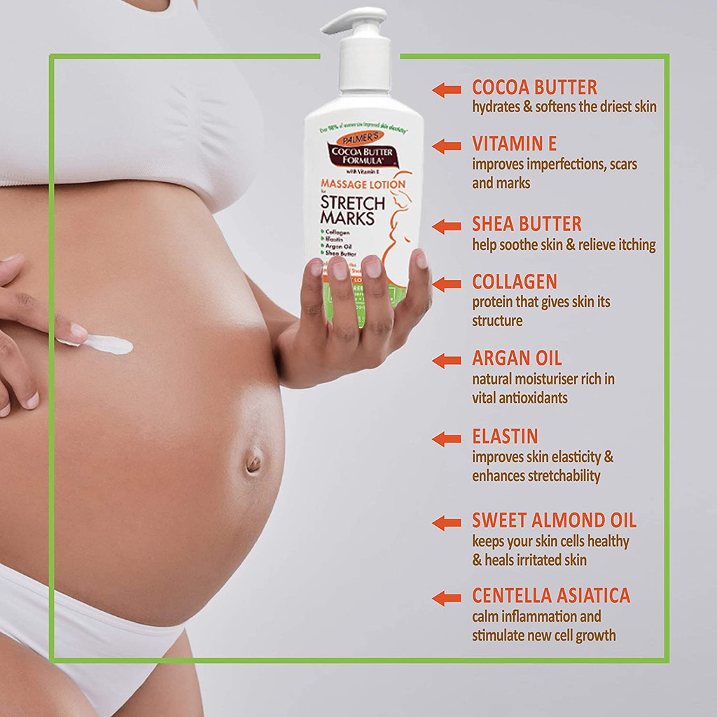 Kem chống rạn da cho bà bầu PALMER'S Cocoa Butter Formula Massage Lotion for Stretch Marks 250ml