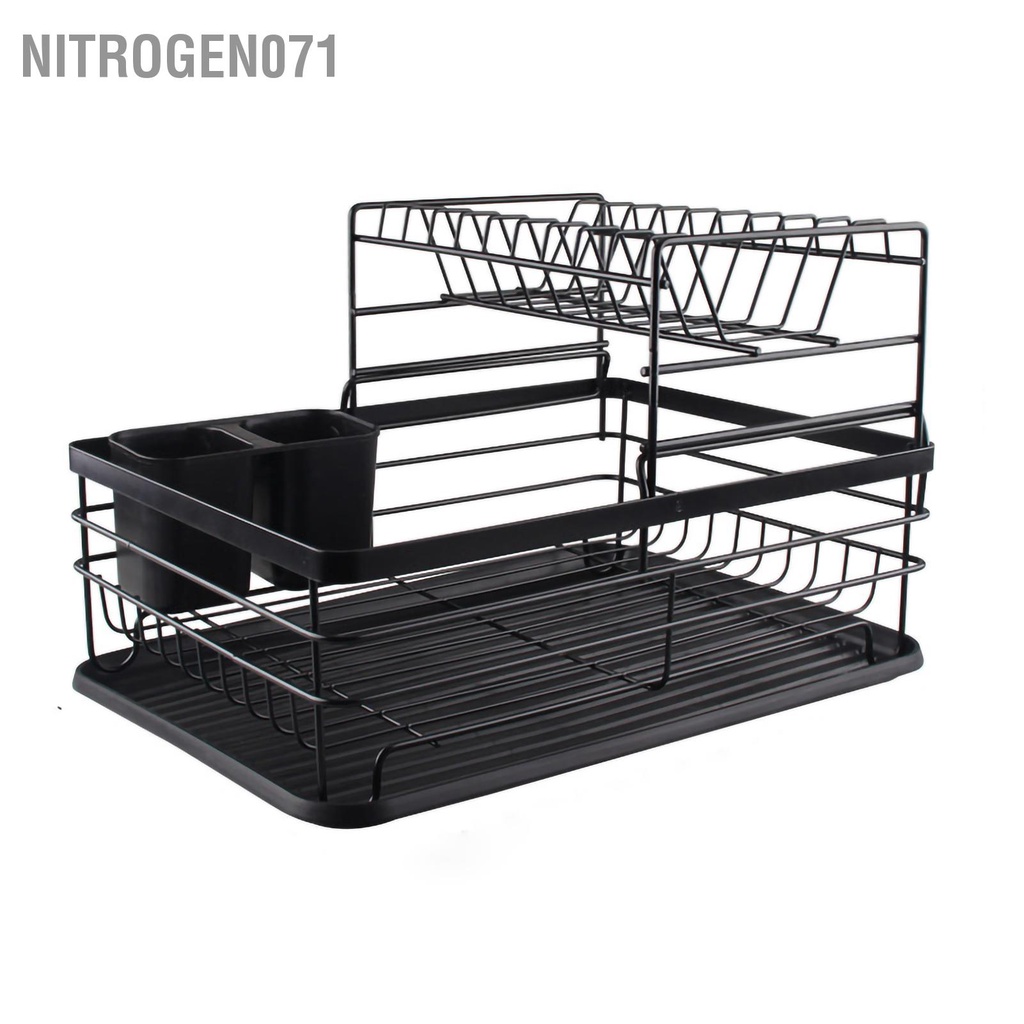 Nitrogen071 Kệ bộ đồ ăn Đơn giản bằng sắt hai lớp Đĩa bát Bộ Rack cho Kitchren