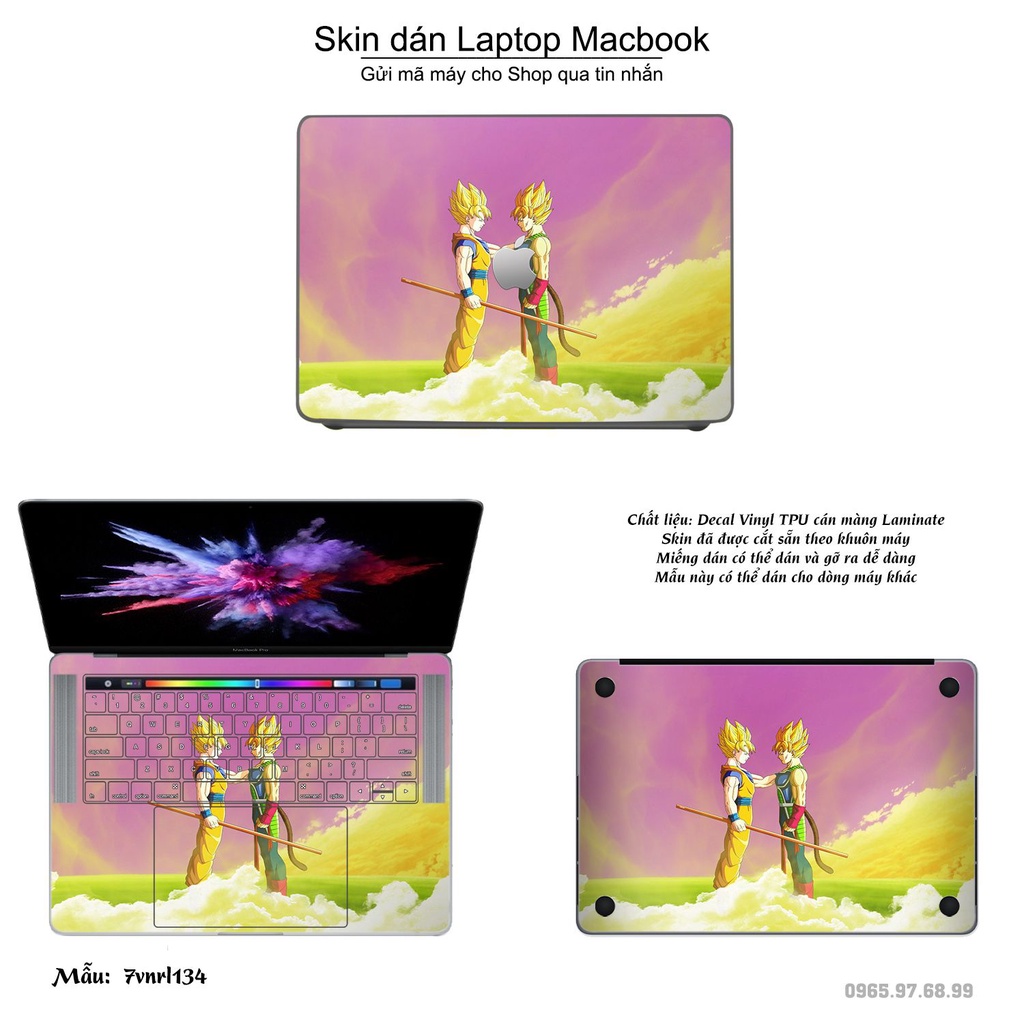 Skin dán Macbook mẫu Dragon Ball (đã cắt sẵn, inbox mã máy cho shop)