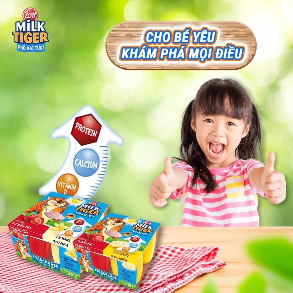 Sữa chua phô mai tươi Milk Tiger Đức 6m+