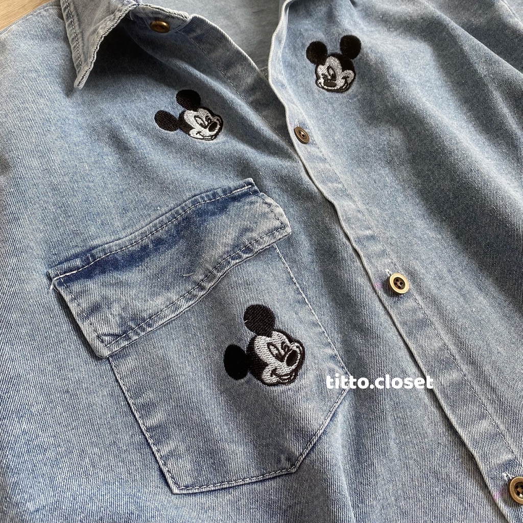 Áo Sơ Mi Vintage Jean Túi Ngực Form Rộng - Có Video Shop Quay - Titto Closet