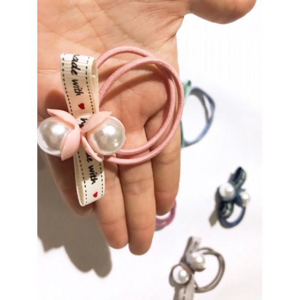 Dây Buộc Tóc Hạt Kèm Nơ Chữ Đẹp.