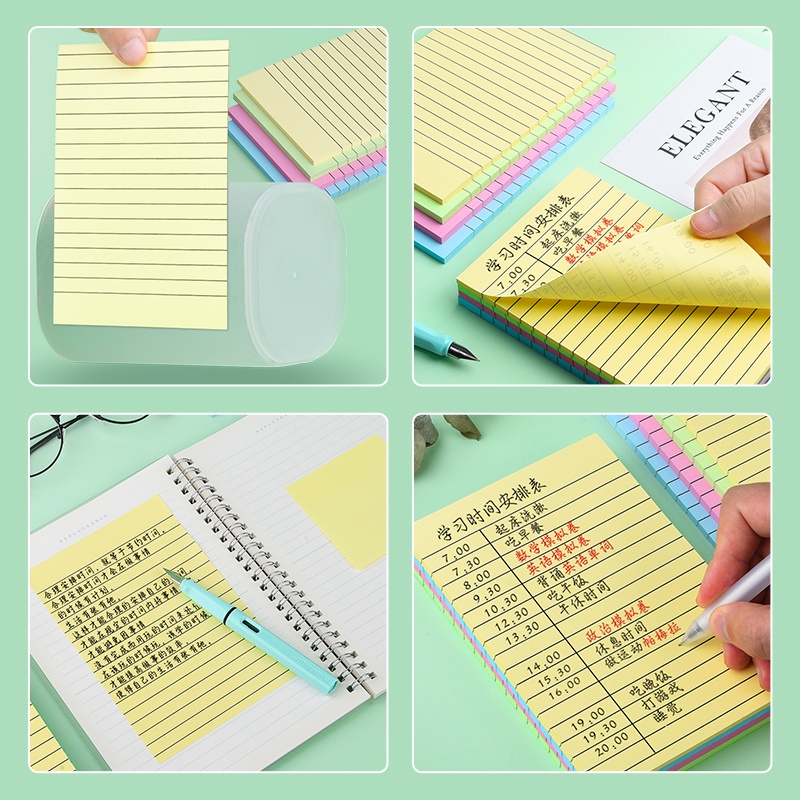 Set 200 Giấy Ghi Chú 4 Màu Tiện Lợi Cho Học Sinh/Văn Phòng