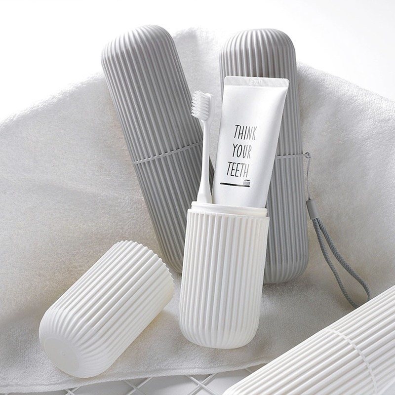 Hộp đựng bàn chải kem đánh răng chất liệu nhựa có nắp đậy tiện lợi mang theo du lịch/cắm trại/ tại nhà