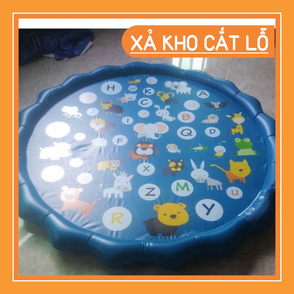 Bể bơi phao bơi, Thảm phao phun nước hình tròn trụ giải nhiệt ngày hè cho bé deal Sock