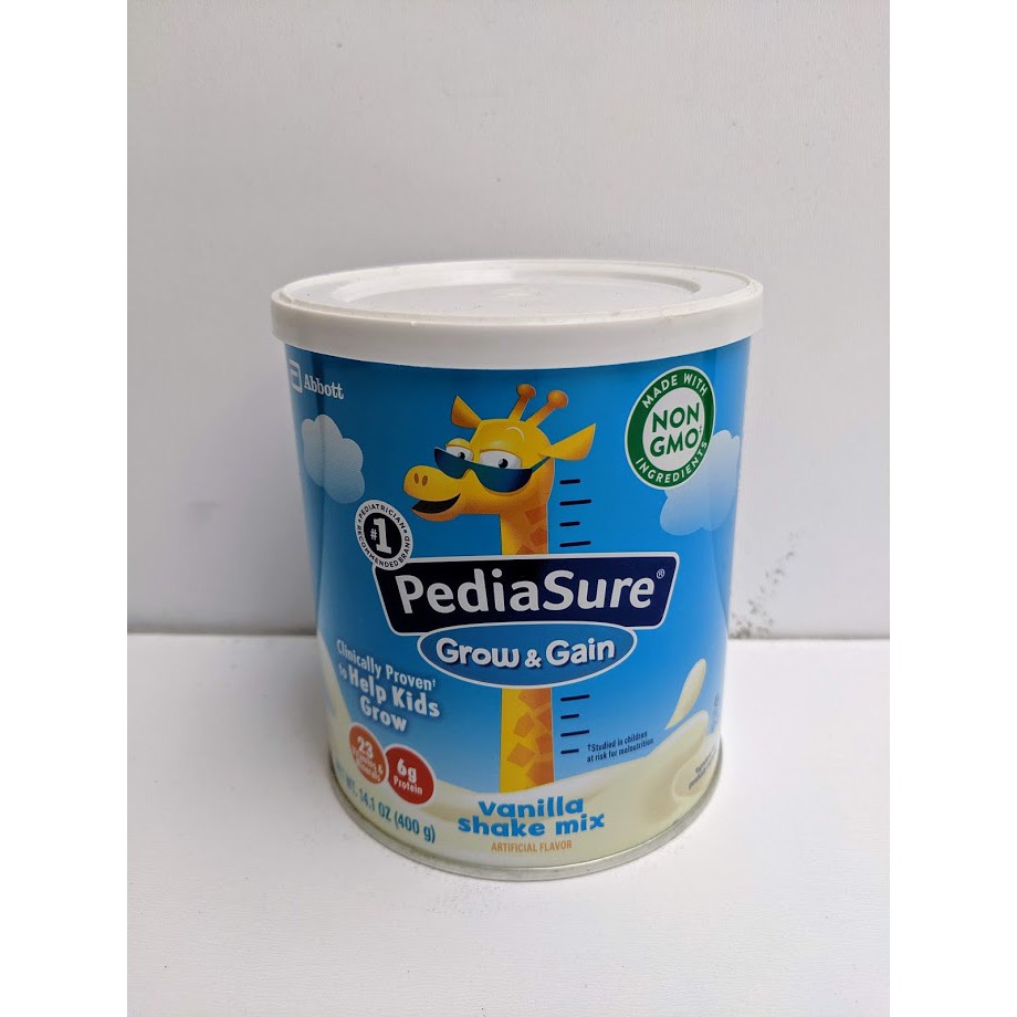 Sữa PediaSure Grow & Gain Non-GMO Vanilla Shake Mix Powder, Nutrition Shake for Kids, 400g, 1 Count