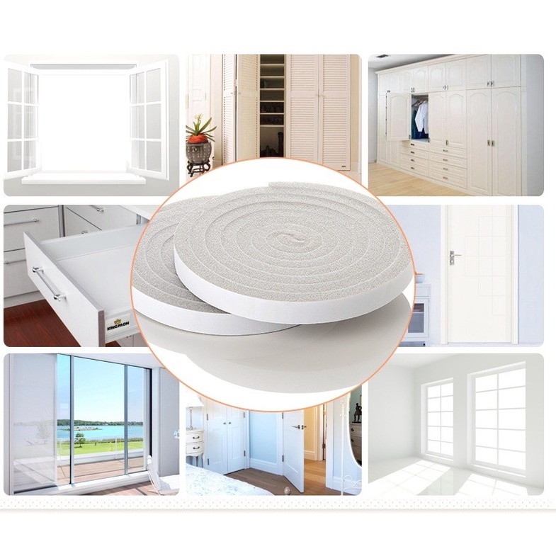 Good quality Waterproof 2M Door Window Sealing Strips Sound-Proof Foam Sticky Tape Noise Insulation Excluder Tape Roll Sealing Strip