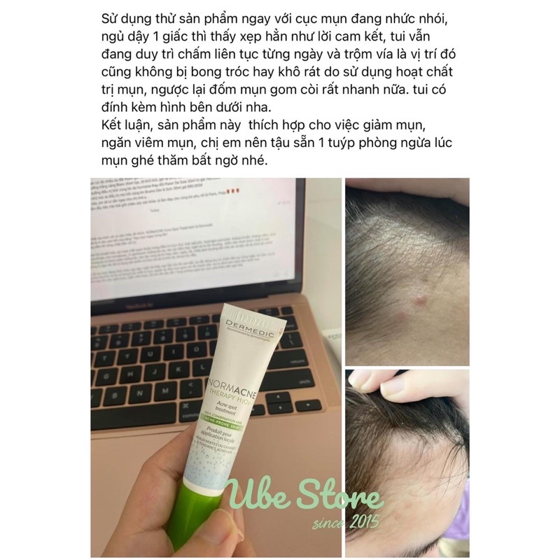 KEM CHẤM MỤN DERME NORMACNE ACNE SPOT TREATMENT 15G