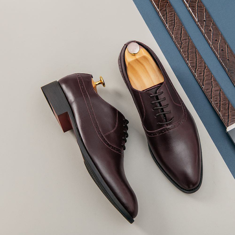Giày tây nam buộc dây cao cấp kiểu dáng Oxford thời trang hàng hiệu Tâm Anh mã GNTA0012-N
