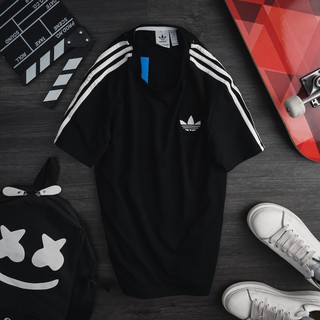 (ẢNH THỰC TẾ) Áo thun đen A.D.I.D.A.S LOGO TEE 3 soc Cotton chất lượng cao