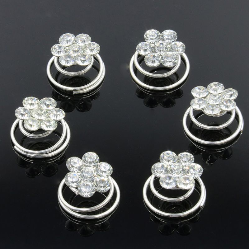 Trâm Cài Tóc Dạng Xoắn Ốc Đính Pha Lê Cho Cô Dâu YOUYO