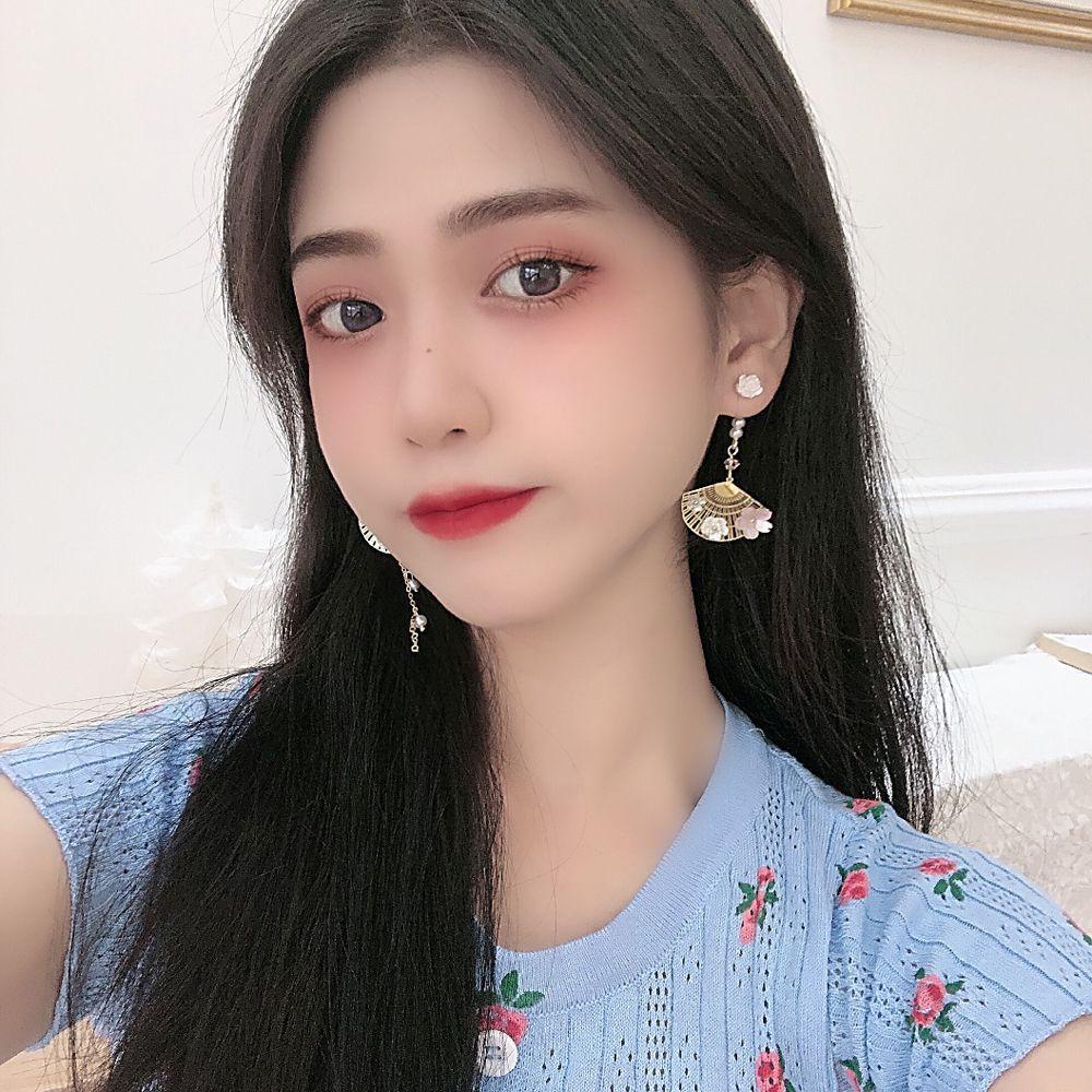 Bông Tai VANES1 Hình Quạt Phong Cách Retro Thanh Lịch Cho Nữ