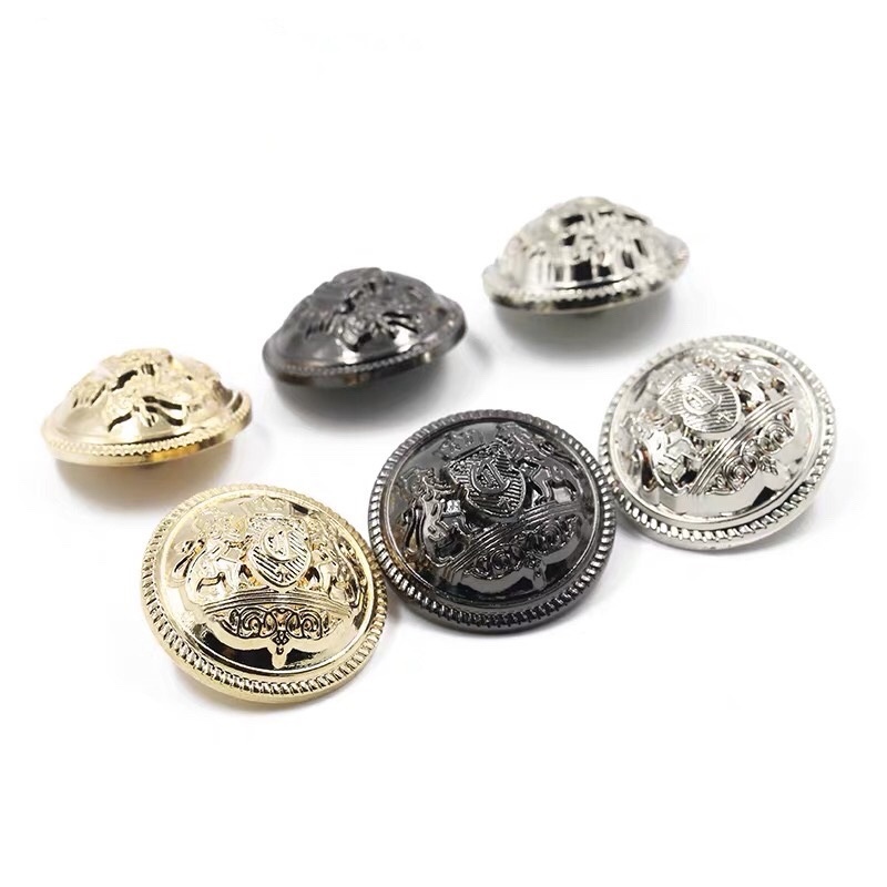 10 cái / lô 15/20 / 25mm Nút kim loại thời trang Phụ kiện may Nút vàng đen cho áo sơ mi Áo khoác Nút trang trí cho quần áo