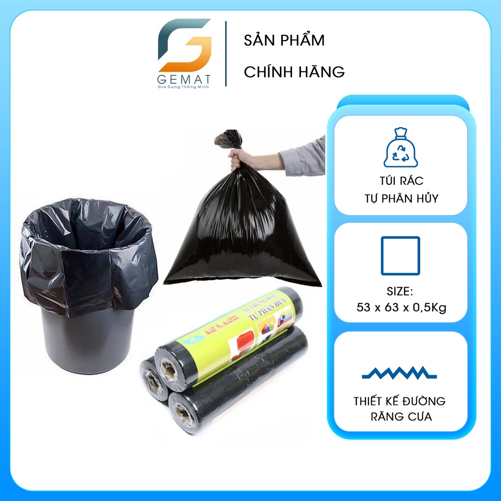 Cuộn túi rác tự phân hủy An Lành 0,5KG - Bảo vệ môi trường