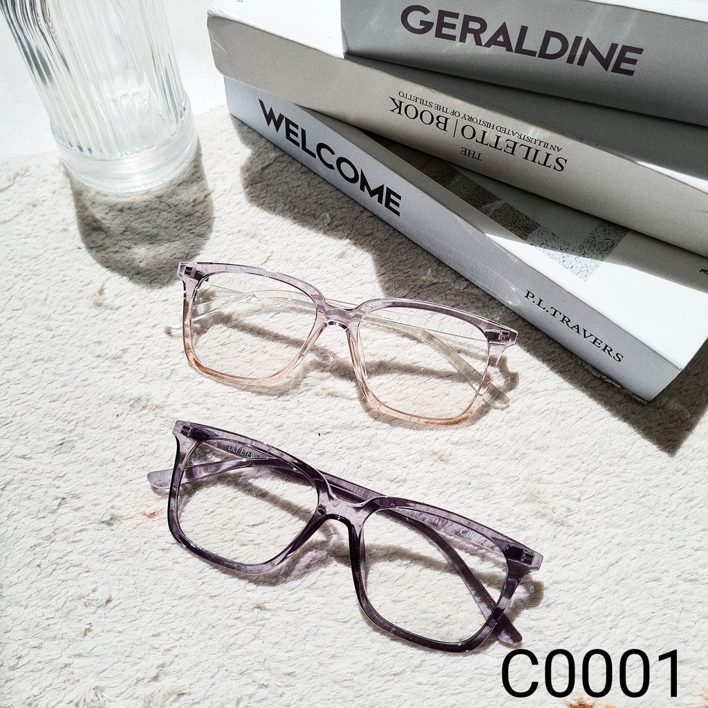 Kính Mắt Nam Nữ Lilyeyewear Mắt Vuông Chất Liệu Nhựa Màu Sắc Thời Trang C0001