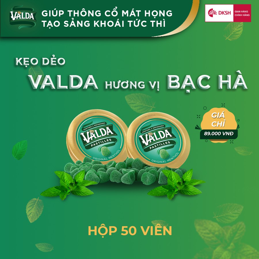 Valda Kẹo dẻo Vị Bạc hà Truyền thống – Hộp thiếc 50g