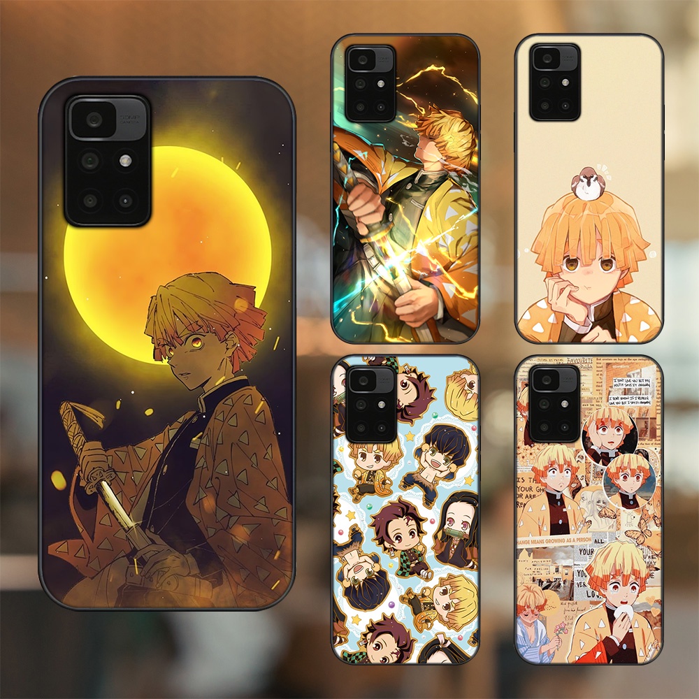 Ốp lưng Xiaomi Redmi 10 viền đen in hình Zenitsu Kimetsu no Yaiba
