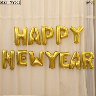 Bộ chữ HAPPY NEW YEAR  12 chữ - (Tặng kèm băng dính + bơm tay)