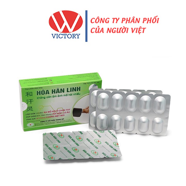 [Mua 6 Tặng Ngay 1] Hòa Hãn Linh (Hộp 30 Viên) - Viên Uống Dành Cho Người Ra Mồ Hôi Nhiều - Victory Pharmacy