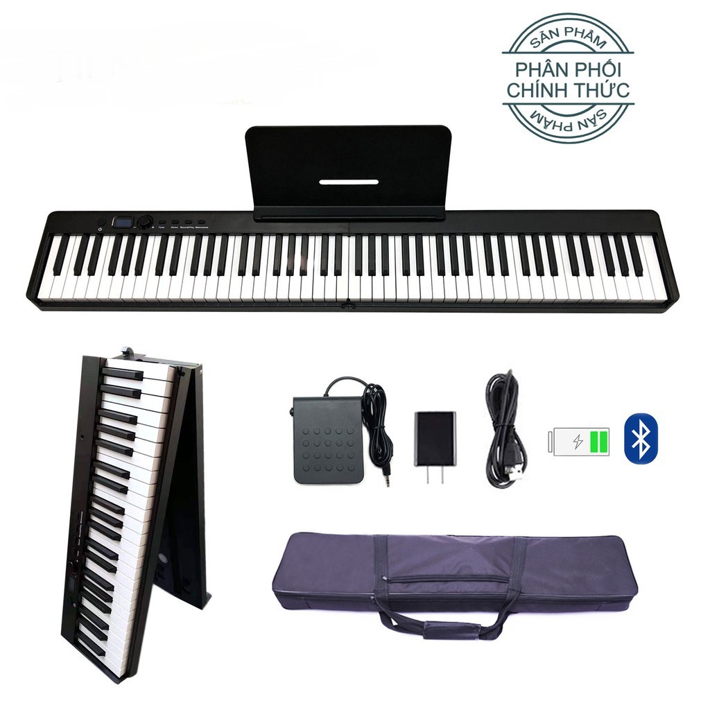 [Gấp Gọn] Đàn Piano Điện Bora BX-20 - 88 Phím Cảm Ứng Lực BX20 (Kèm Giá để bản nhạc, Bluetooth, Pedal BR-02, Bao đựng)