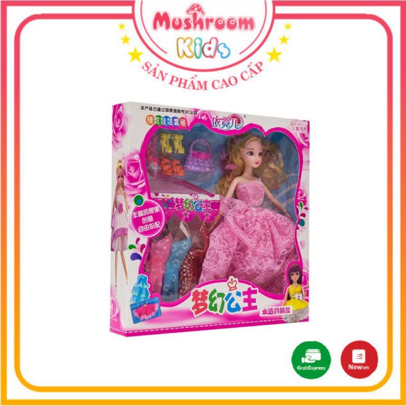 Hộp Đồ Chơi Búp Bê Barbie Thời Trang Có Khớp Xoay Và Phụ Kiện Đi Kèm Dành Cho Bé