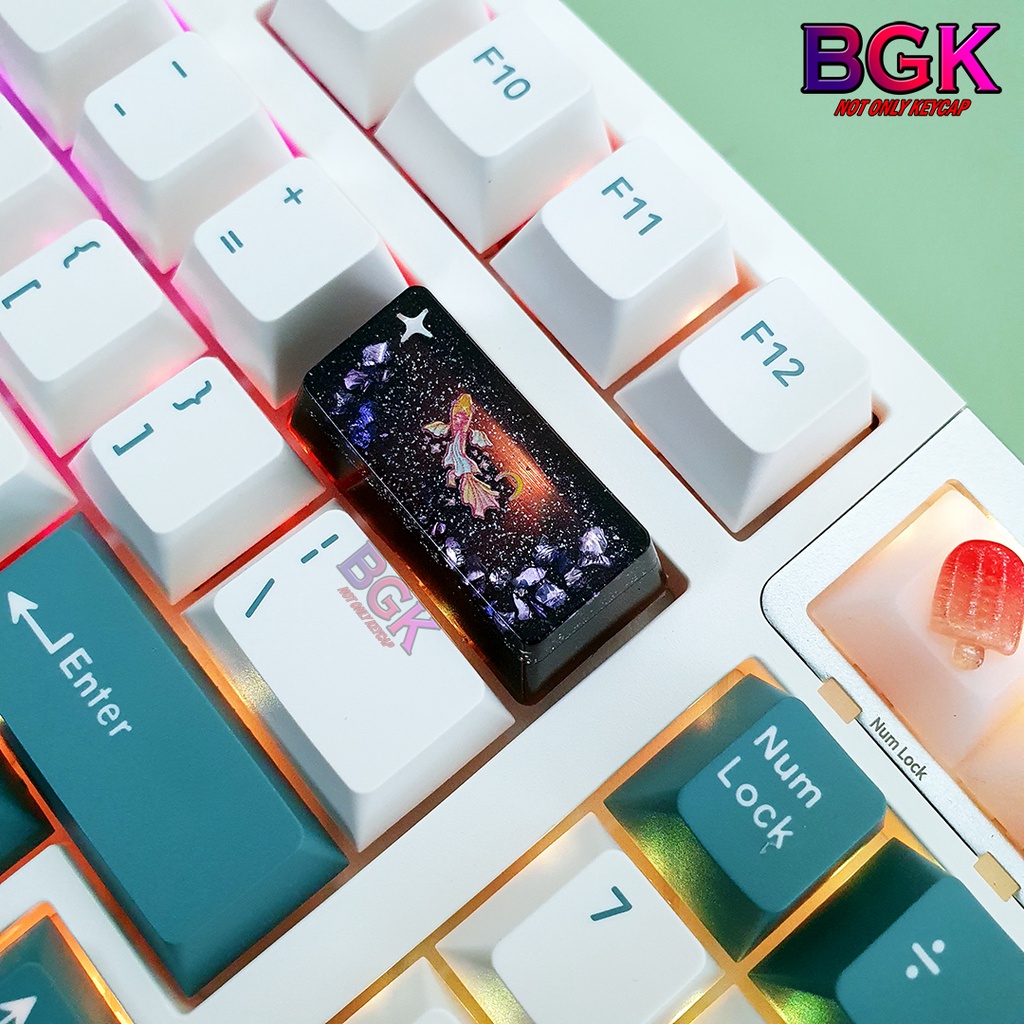 Keycap Artisan Nút Bàn Phím Cơ Giấc Mơ Cá Koi Chuẩn OEM 2U Resin Keycap