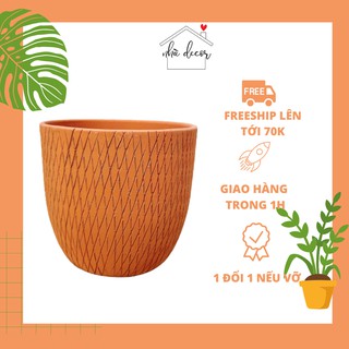 Chậu trồng cây chậu đất nung vintage size vừa 14x13cm trồng cây cảnh, sen đá ship 1h hỏng 1 đổi 1