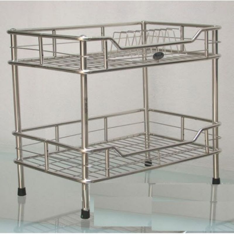Kệ chén inox 2 tầng, kệ úp chén dĩa 2 tầng