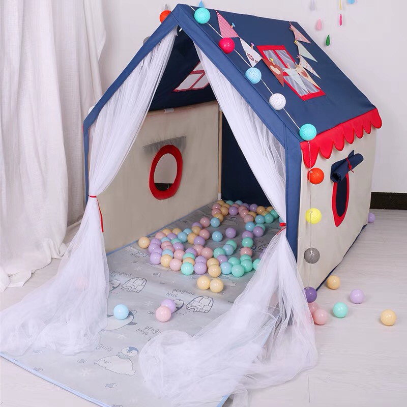 Lều vải cho bé, lều công chúa cho bé gái bé trai phong cách Hàn Quốc khung Inox siêu bền