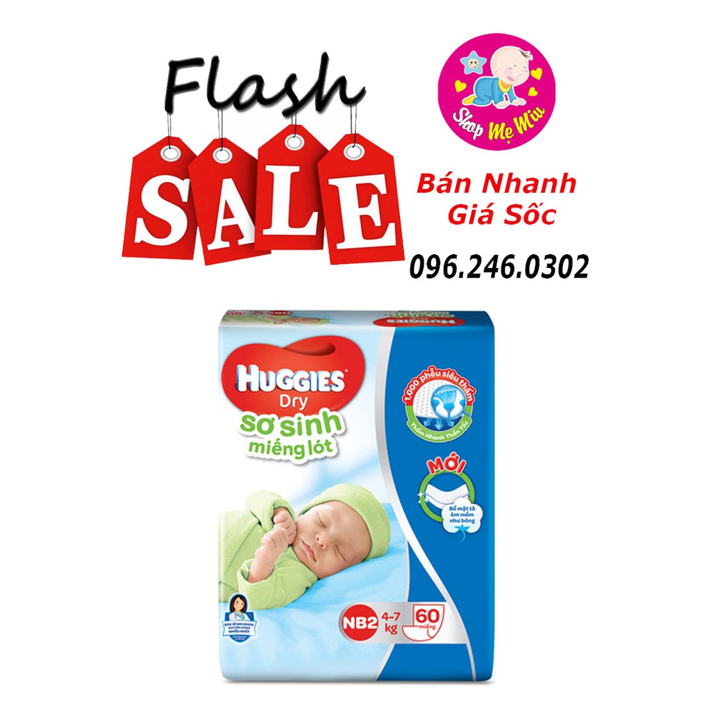 [Vũng Tàu] Miếng lót sơ sinh Huggies Newborn NB1 56/ NB1 100/ NB2 60