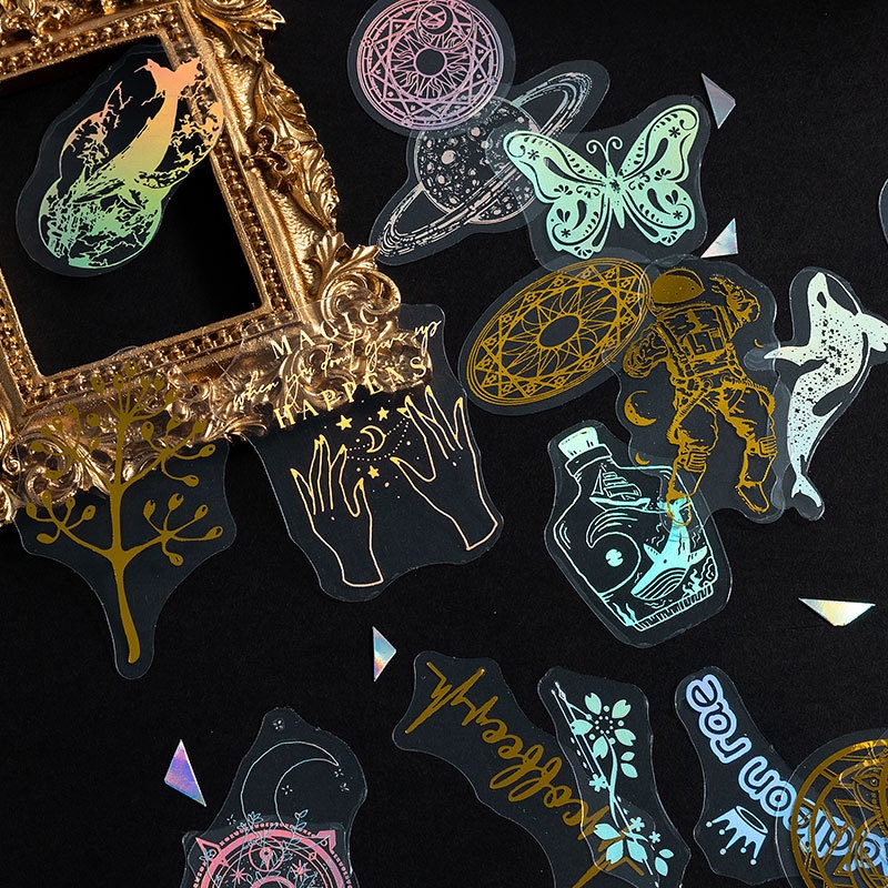 Ll Nhãn Dán Trang Trí Điện Thoại Hình Bướm Màu Laser Vàng Kim Chống Thấm Nước Diy