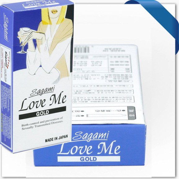 [Combo 2 Hộp] Bao Cao Su Sagami Love Me (Hộp 10c) - Bcs Kéo Dài Thời Gian Yêu + Tặng 3 Bcs Durex. .