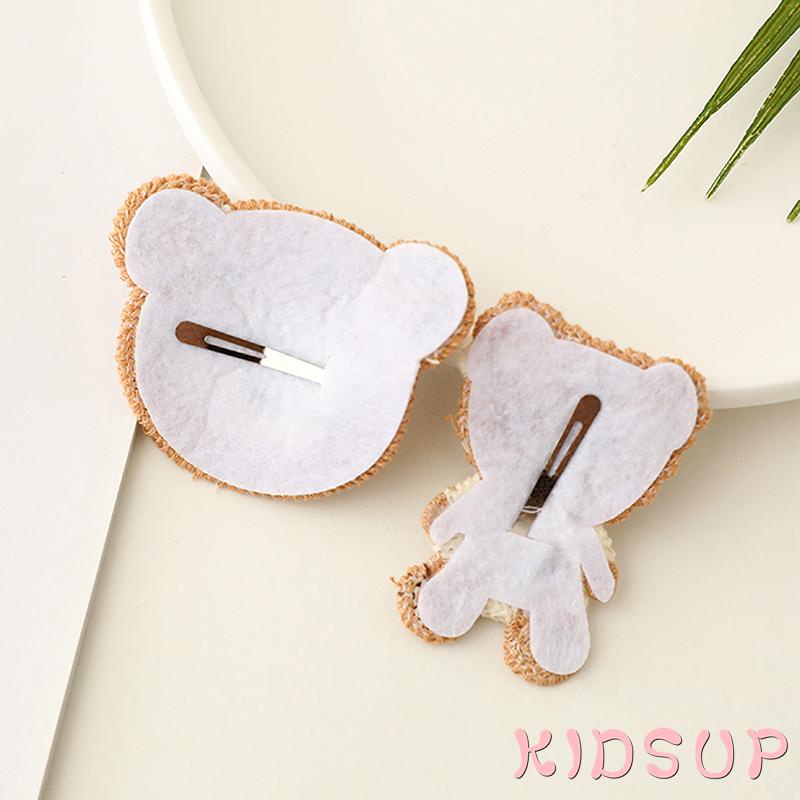 Kẹp tóc vải hình gấu hoạt hình dễ thương cho bé gái chất lượng cao