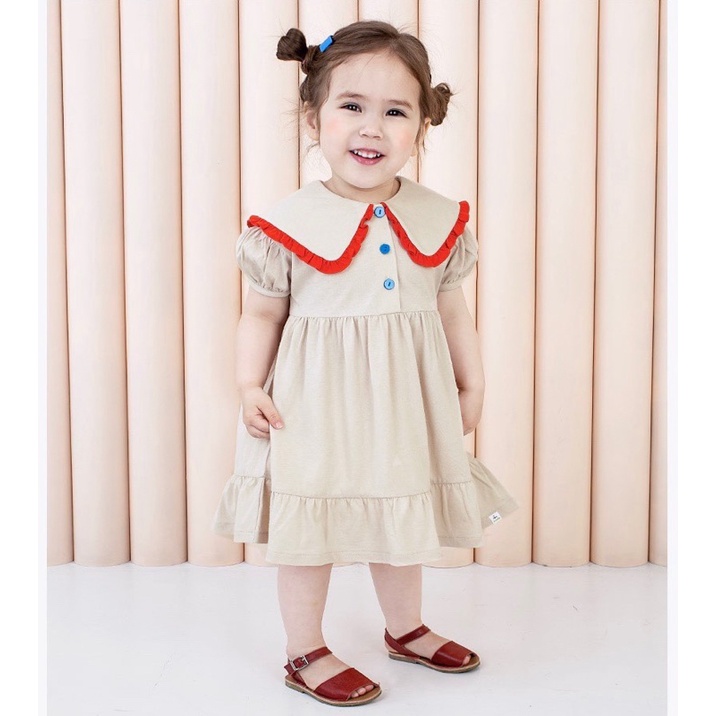 Váy cotton cổ sen babydoll-HÀNG SALE KO ĐỔI TRẢ
