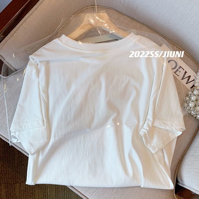 Áo Thun Ngắn Tay Cổ Tròn Form Rộng In Họa Tiết Hoa Phong Cách Retro Mùa Hè Mới Cho Nữ