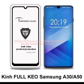Kính cường lực full nàm hình cho samsung galaxy A30/A50